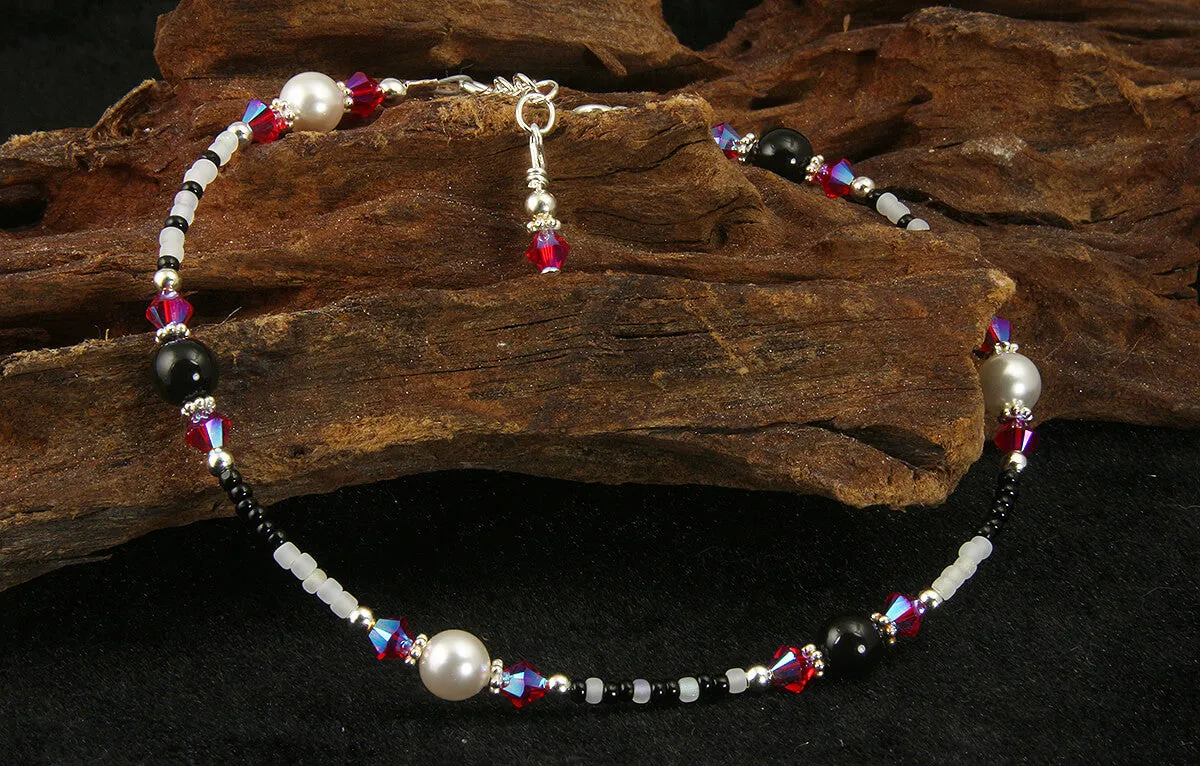 All Jazzed Up Pink Zebra Beaded Anklet