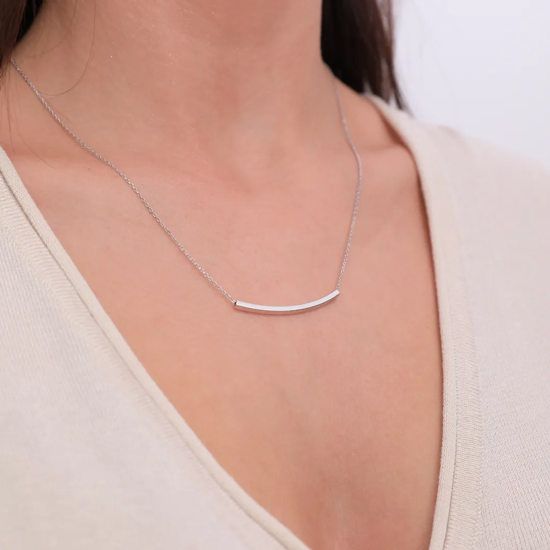 Amber Necklace Silver Plated