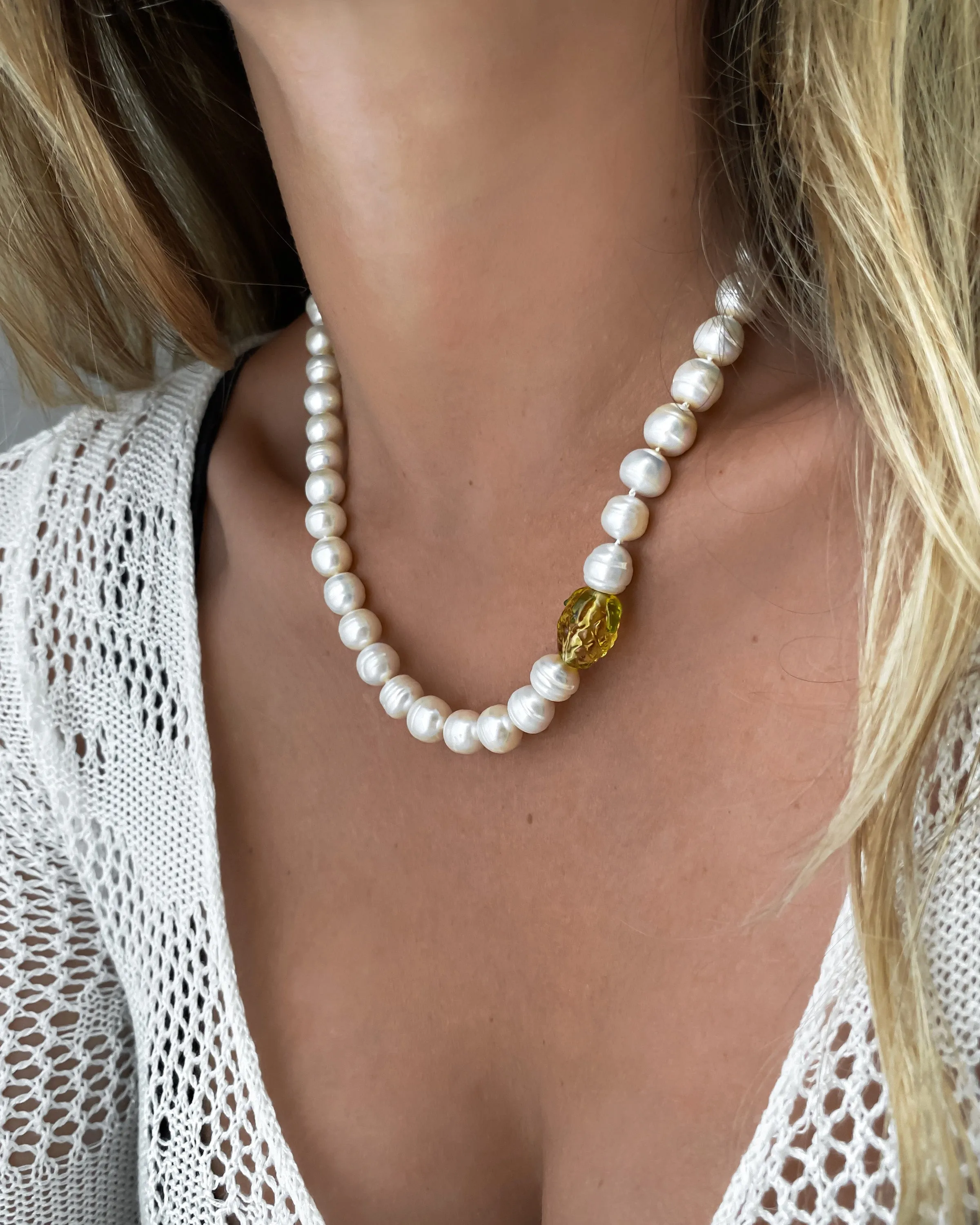 AMBER Pineapple Pearl Necklace