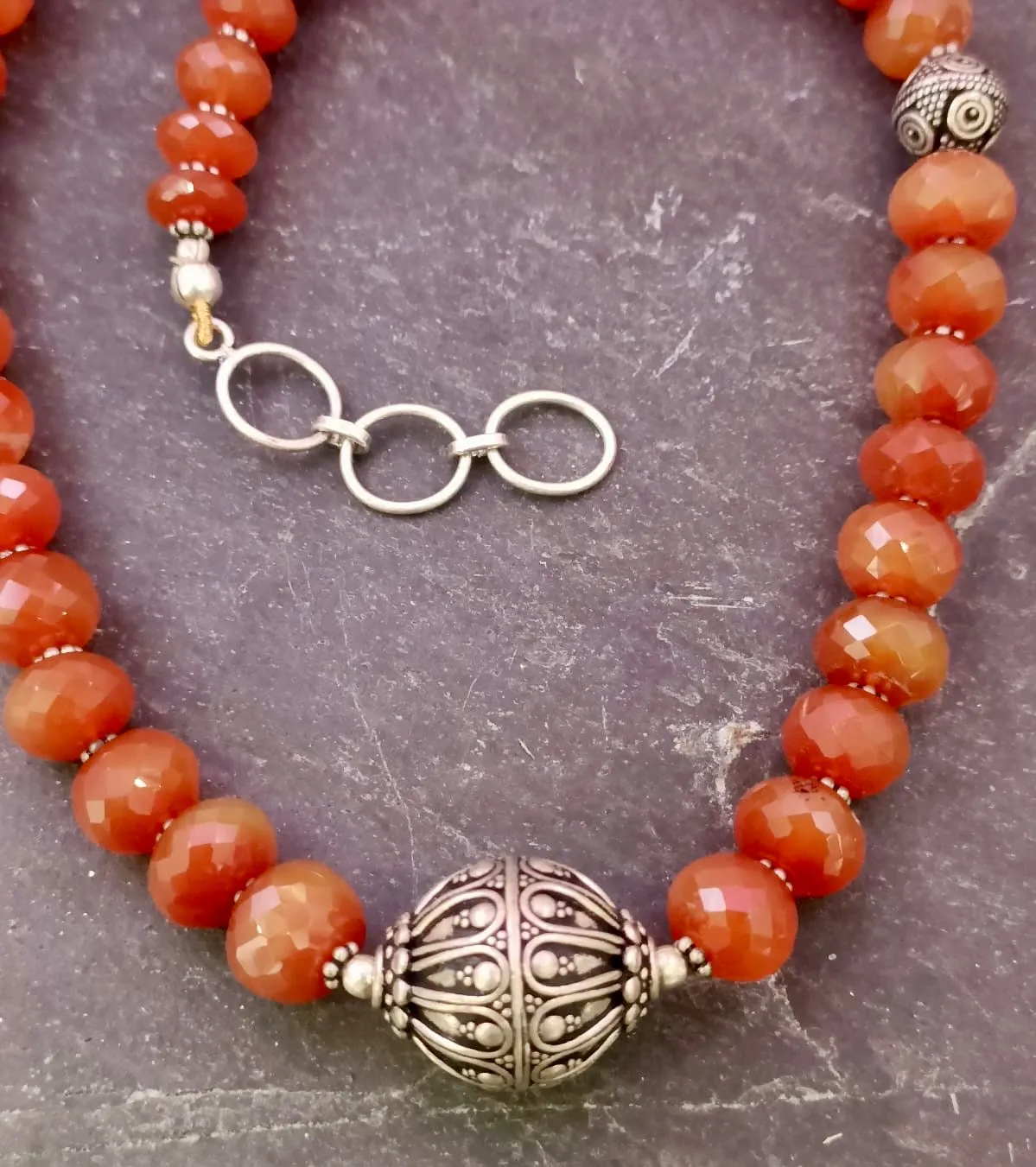 Amber Silver Necklace