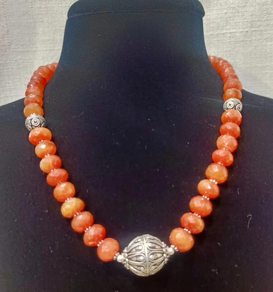 Amber Silver Necklace