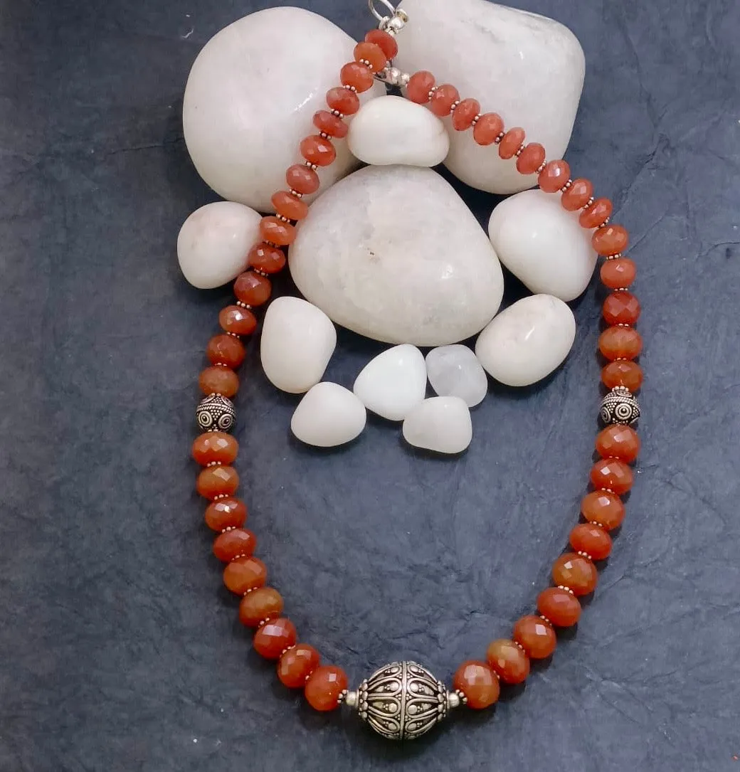 Amber Silver Necklace