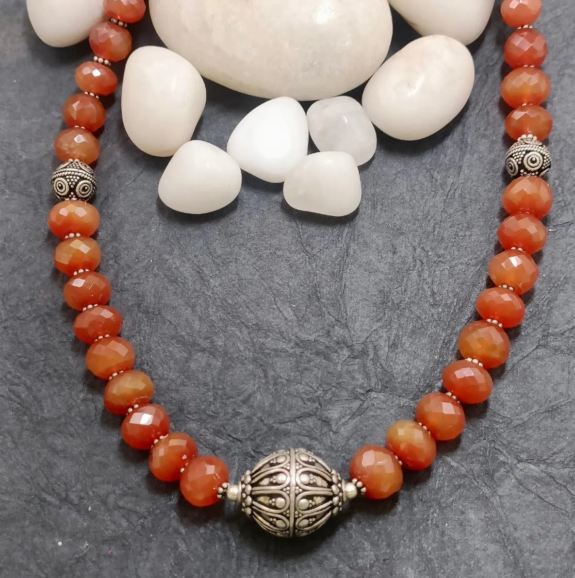 Amber Silver Necklace
