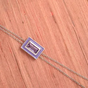 Amethyst Gems Enamel Chain Bracelet
