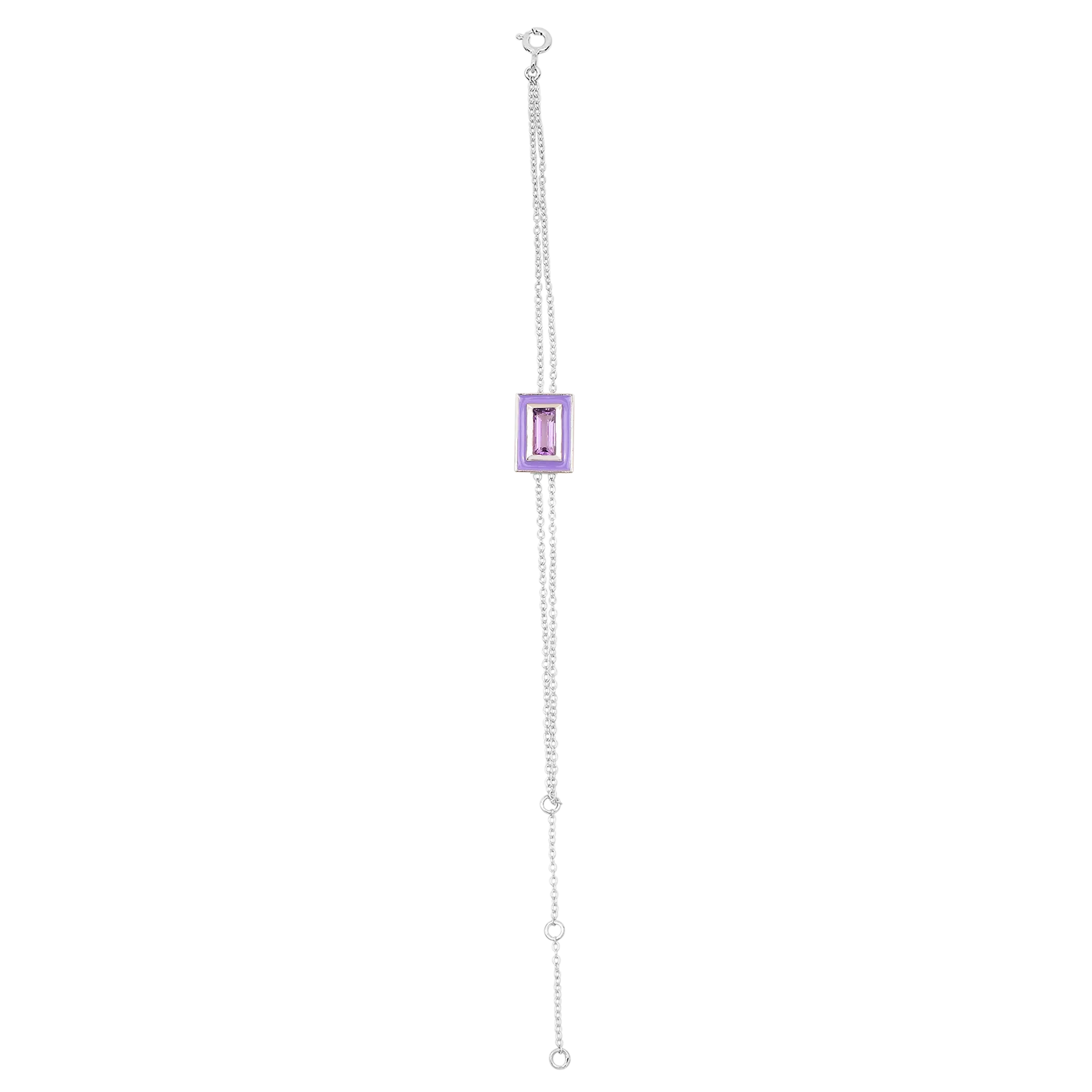Amethyst Gems Enamel Chain Bracelet