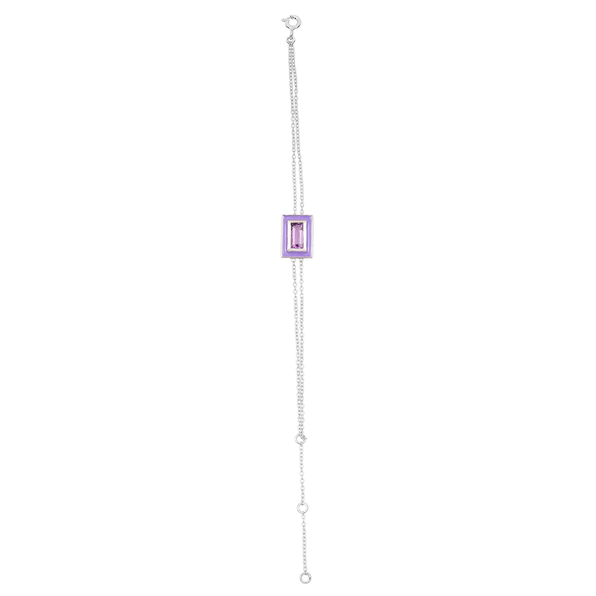 Amethyst Gems Enamel Chain Bracelet