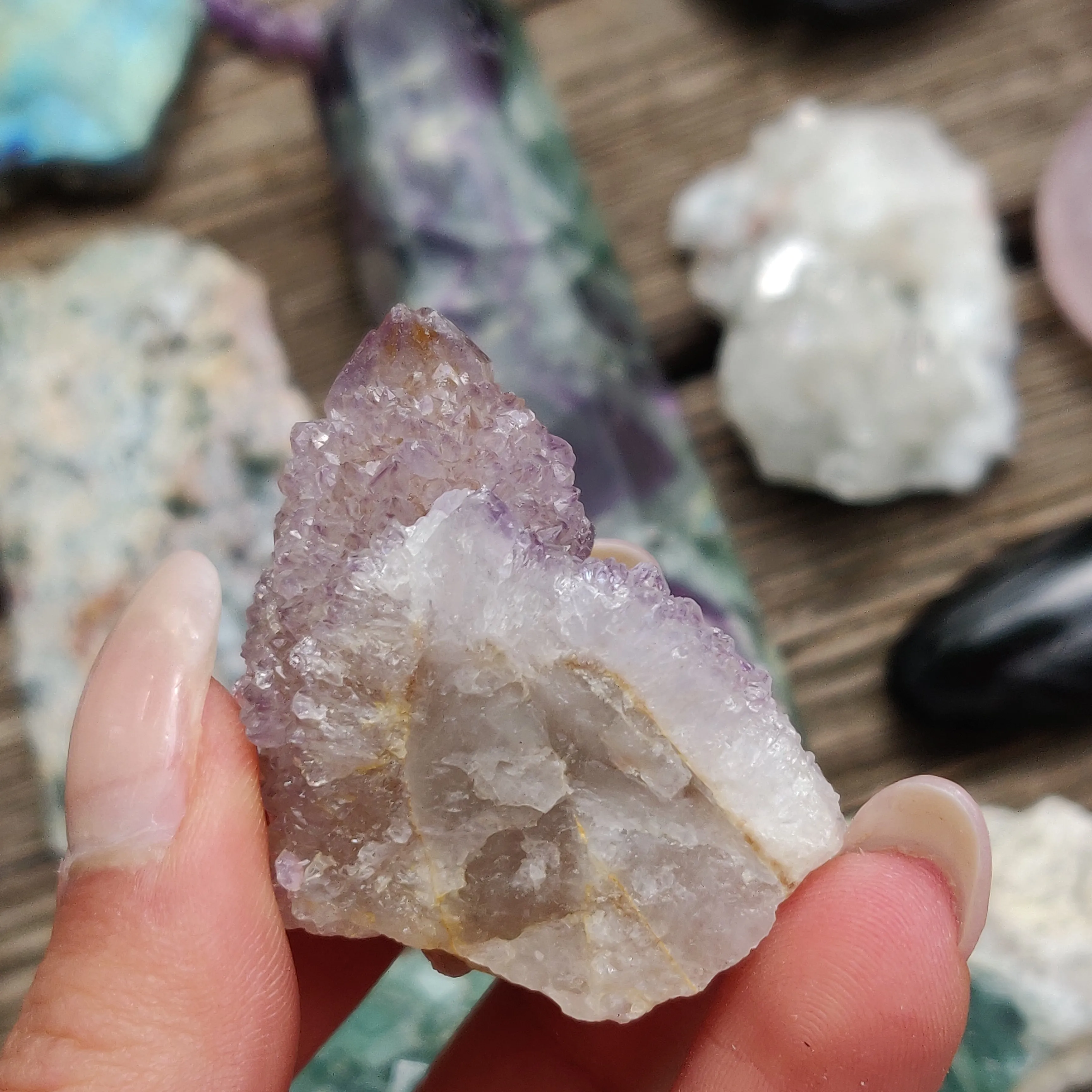 Amethyst Spirit Quartz Point, Amethyst Cactus Quartz (#1)