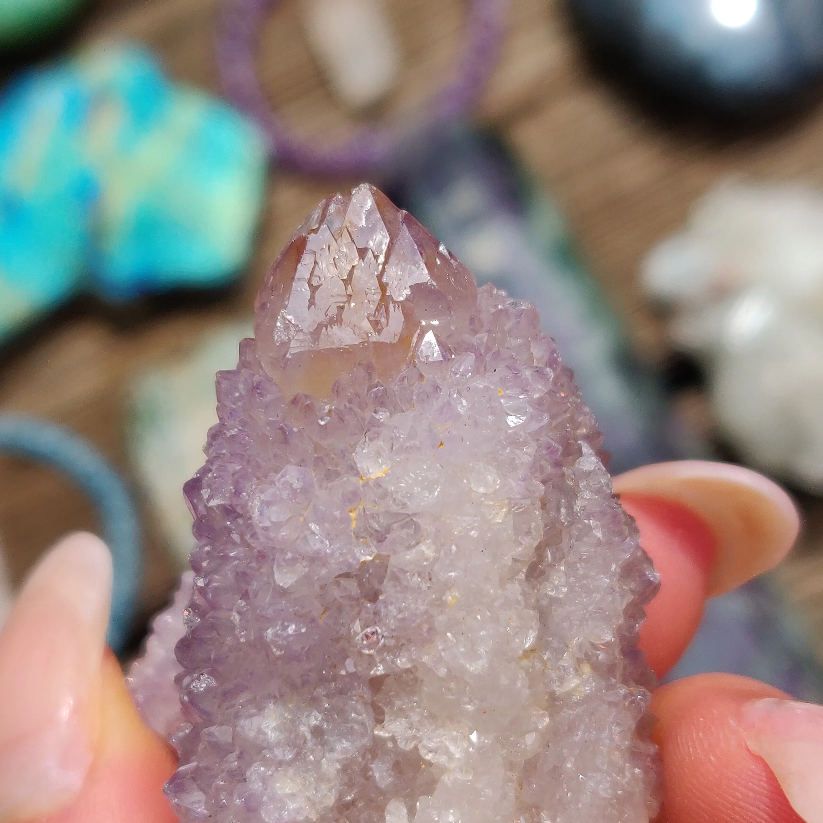 Amethyst Spirit Quartz Point, Amethyst Cactus Quartz (#1)