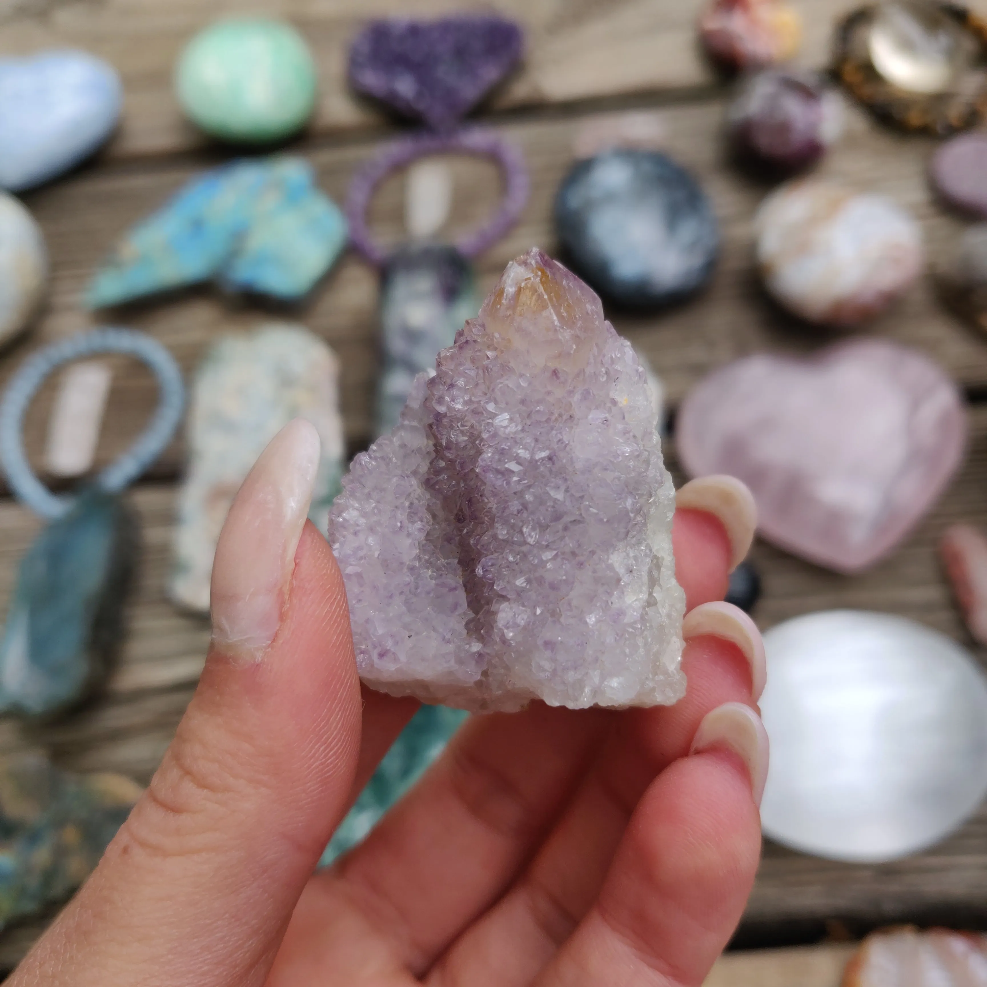 Amethyst Spirit Quartz Point, Amethyst Cactus Quartz (#1)
