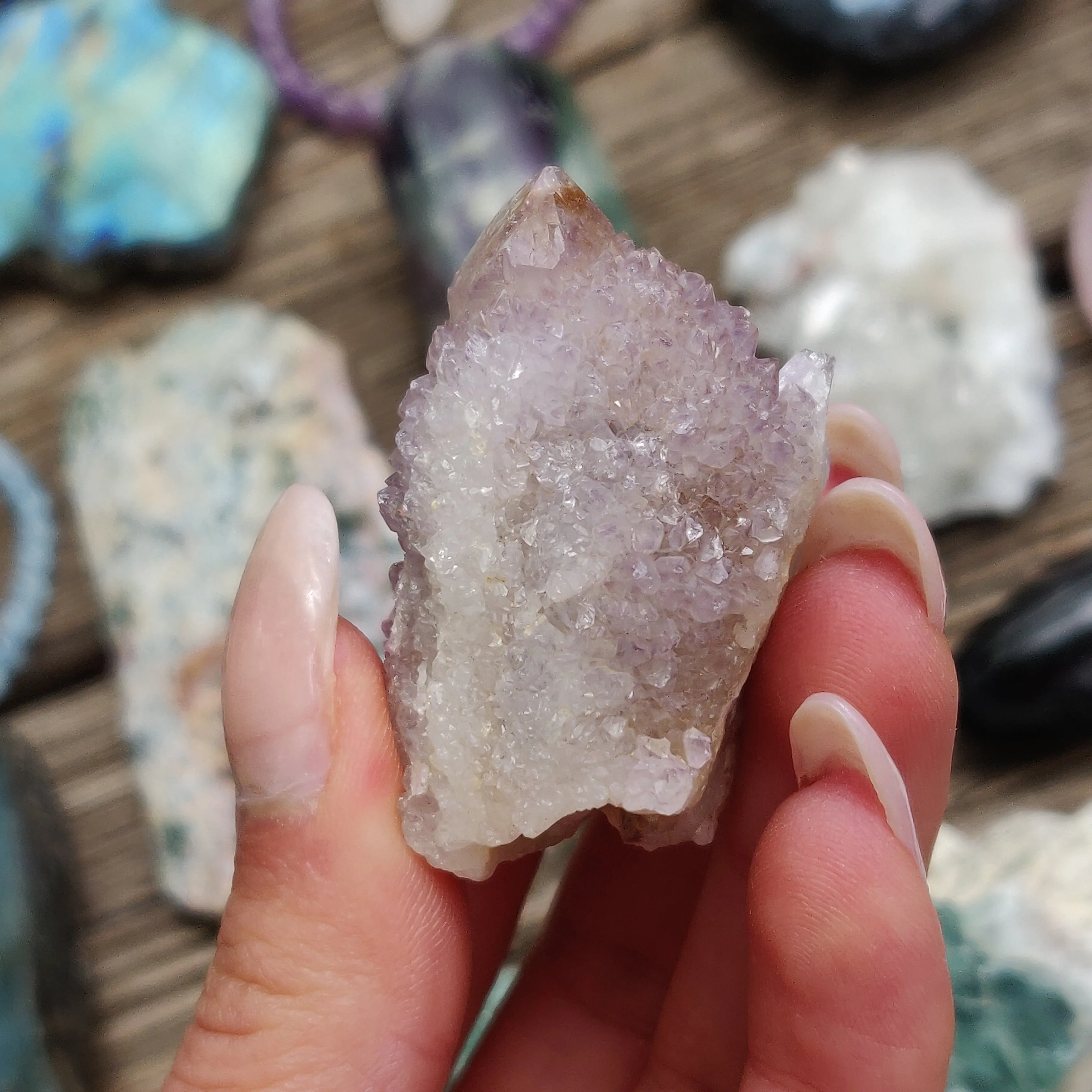 Amethyst Spirit Quartz Point, Amethyst Cactus Quartz (#1)