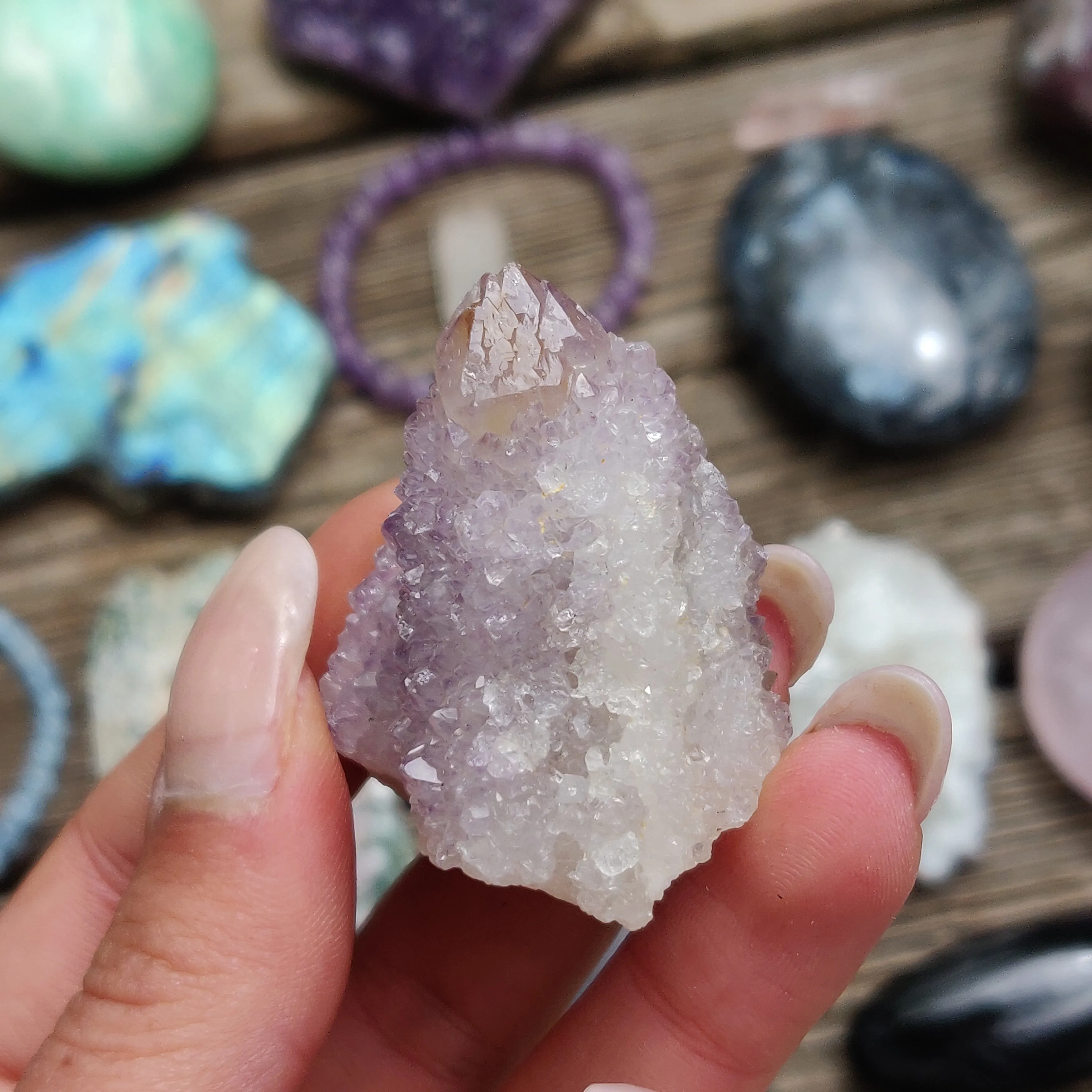 Amethyst Spirit Quartz Point, Amethyst Cactus Quartz (#1)