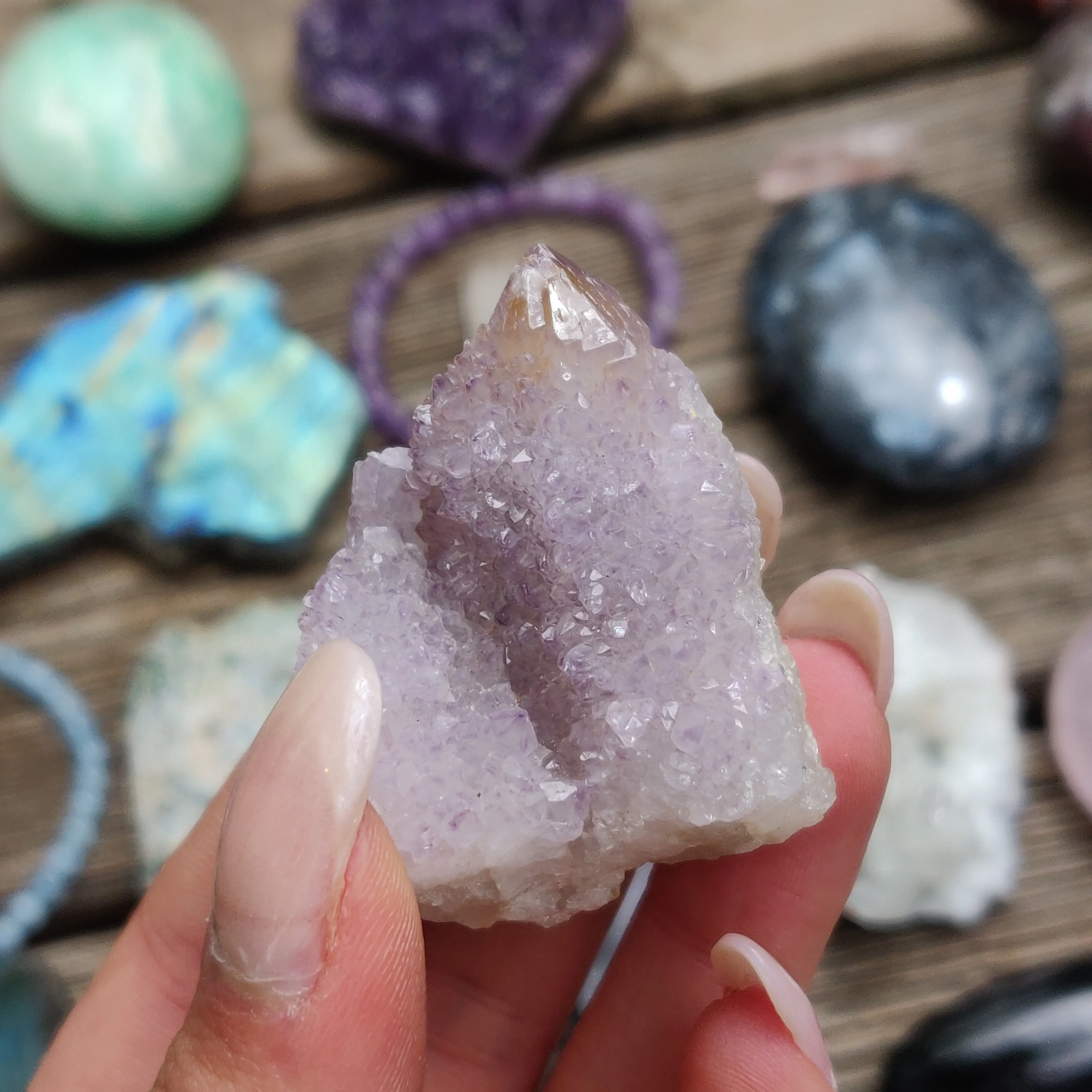 Amethyst Spirit Quartz Point, Amethyst Cactus Quartz (#1)