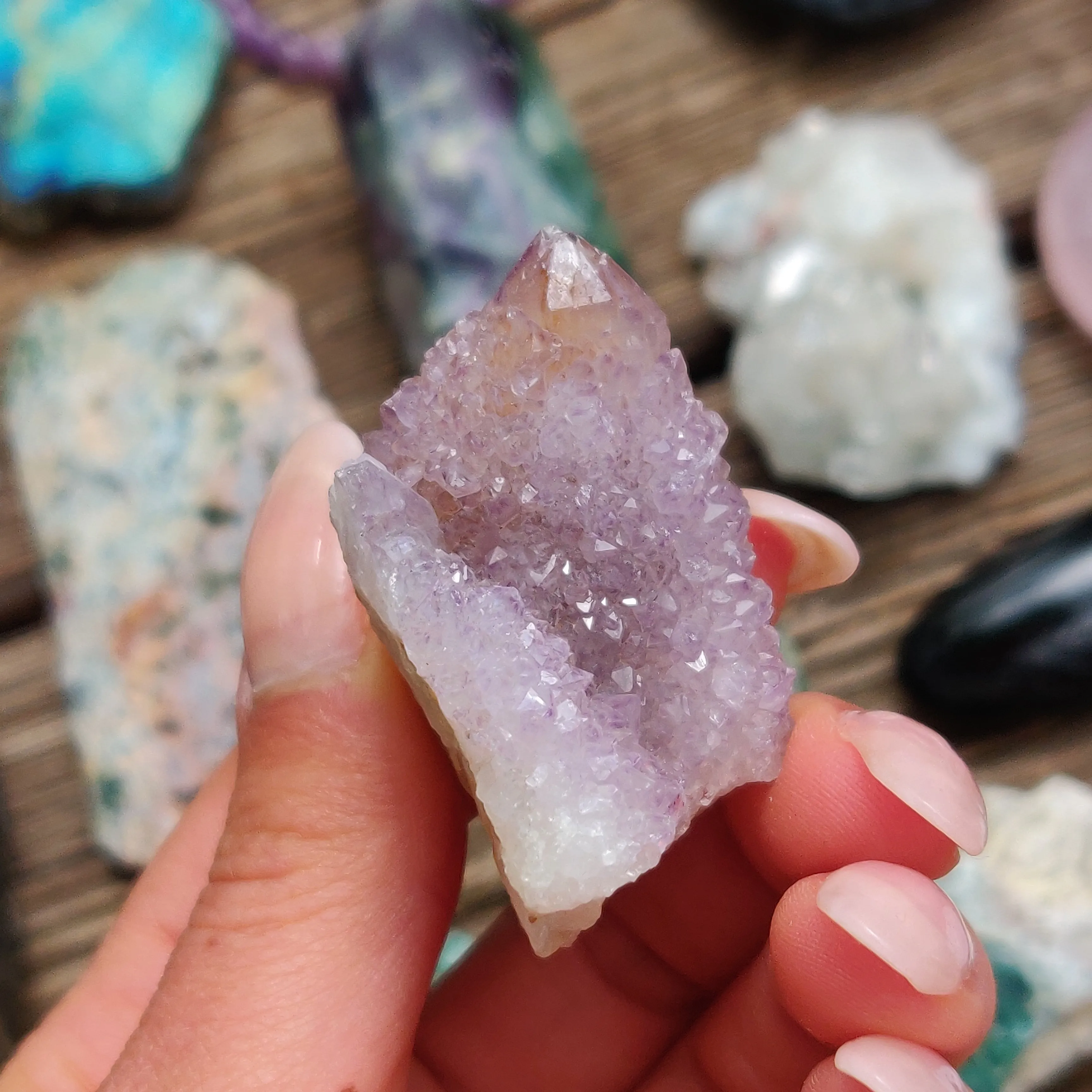 Amethyst Spirit Quartz Point, Amethyst Cactus Quartz (#1)