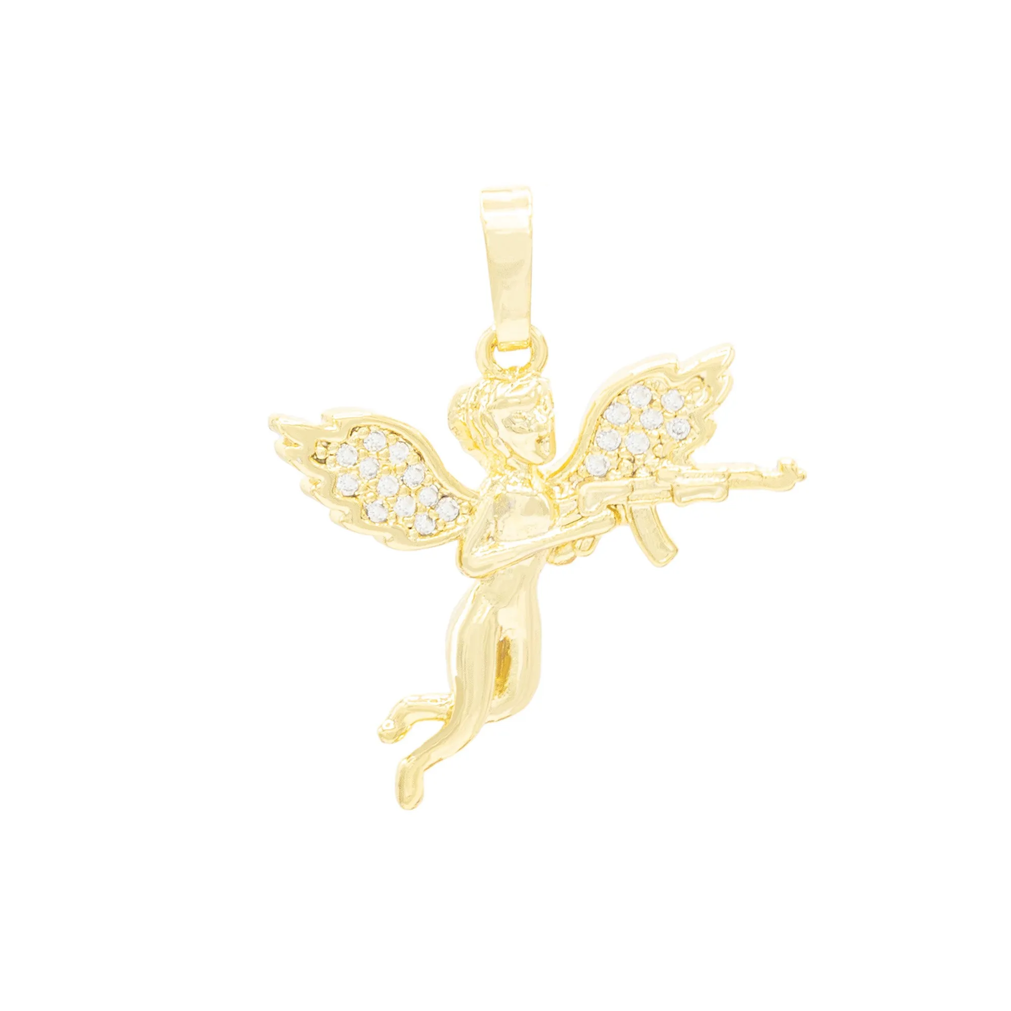 Angel CZ Pendant 14K Anklet Bracelet Gold Filled Cubic Zirconia Charm Rope Foot Set 10" WomenJewelry