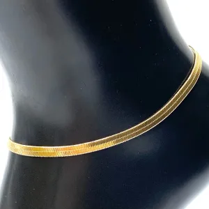Anklet Metal Chain Metal Herringbone Thick Gold