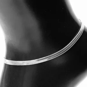 Anklet Metal Chain Metal Herringbone Thick Silver