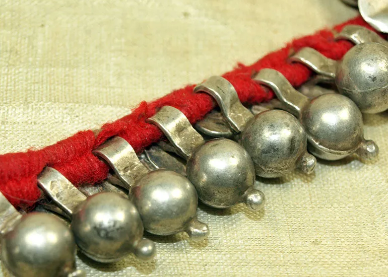 Antique Silver Dangles Anklet from India