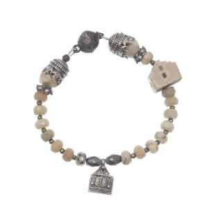 Artisan Cottage and Buddha Feet Charm Bracelet