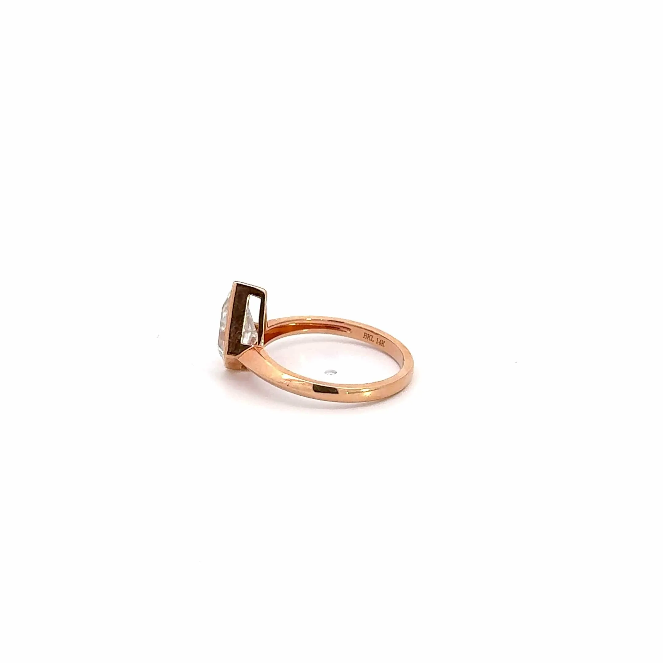 Baikalla 14k Rose Gold Kite Cut Moissanite Engagement Ring