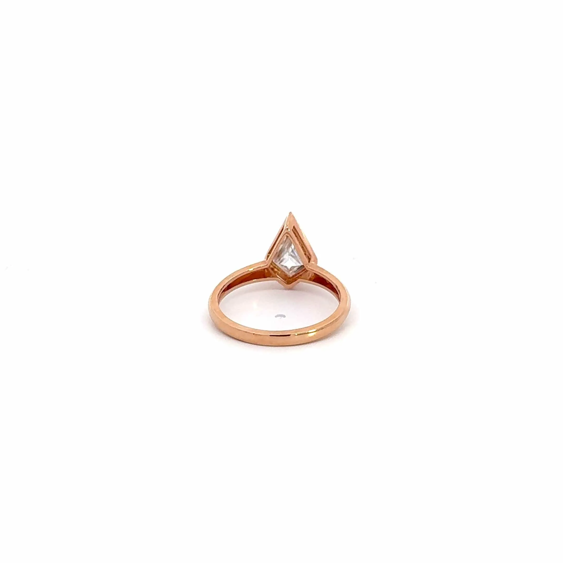 Baikalla 14k Rose Gold Kite Cut Moissanite Engagement Ring