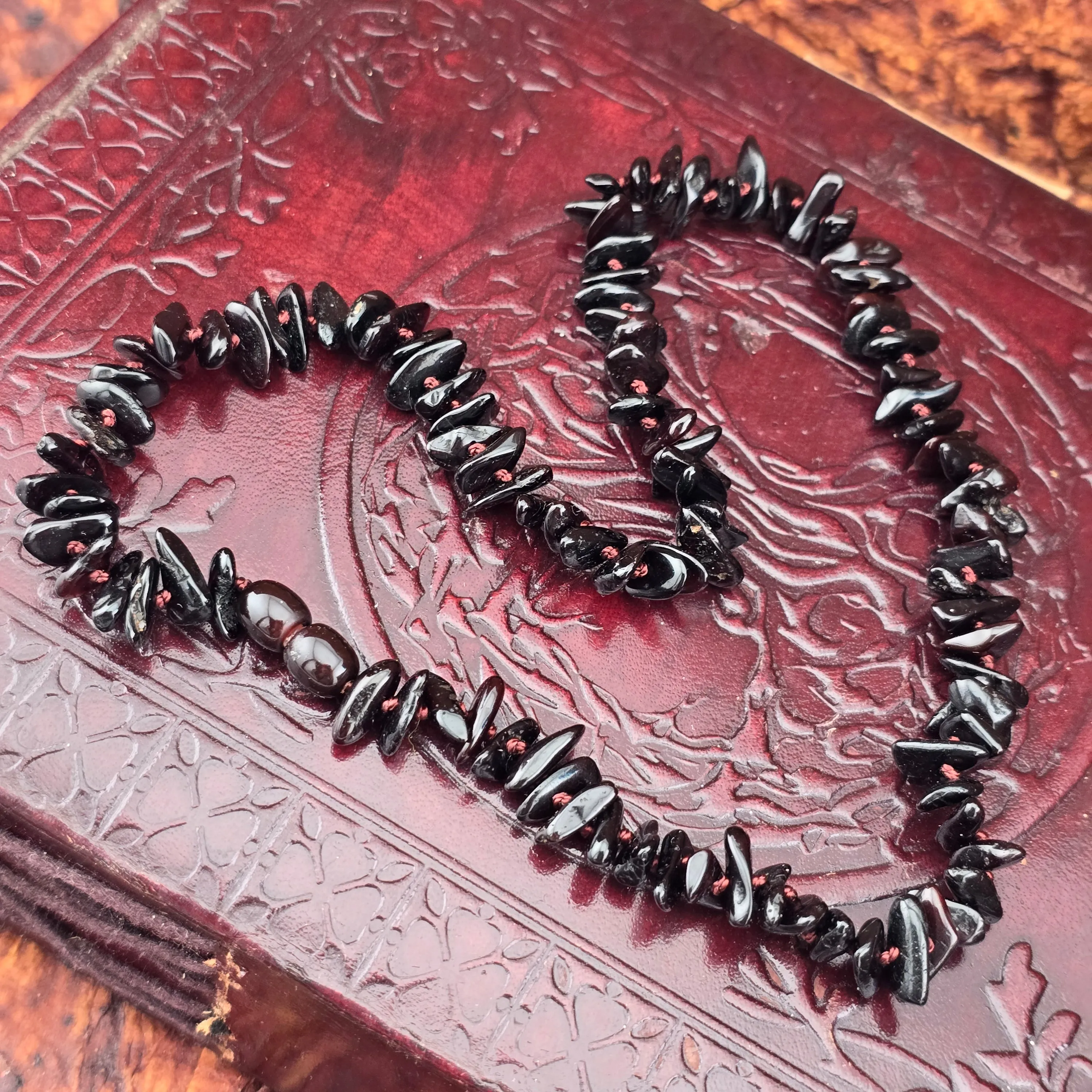 Baltic Amber Necklace  (black/dark cherry)
