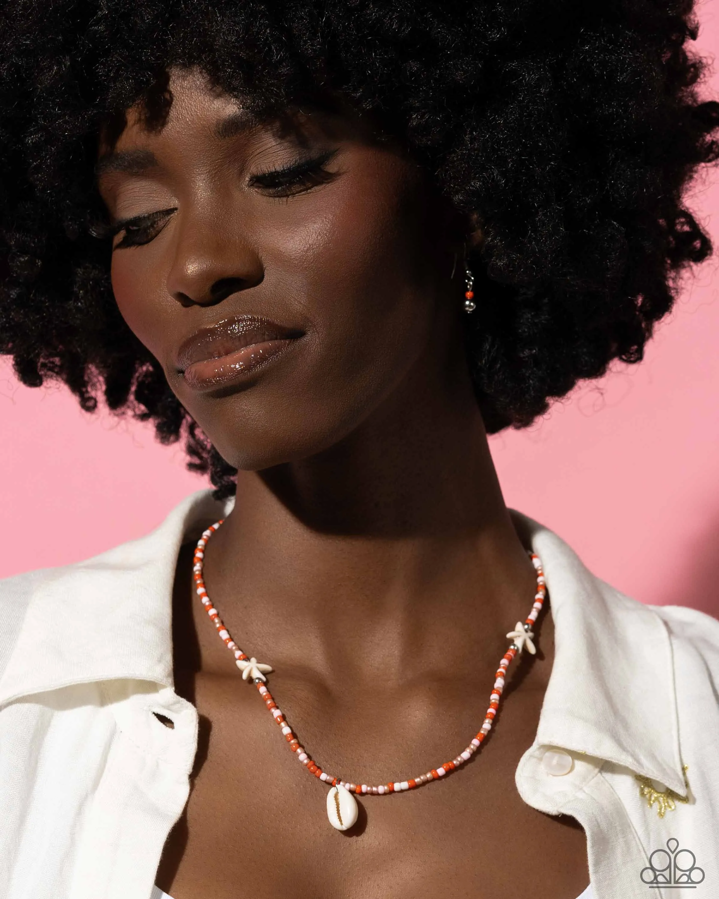 Beachside Beauty - Orange Necklace - Paparazzi Accessories
