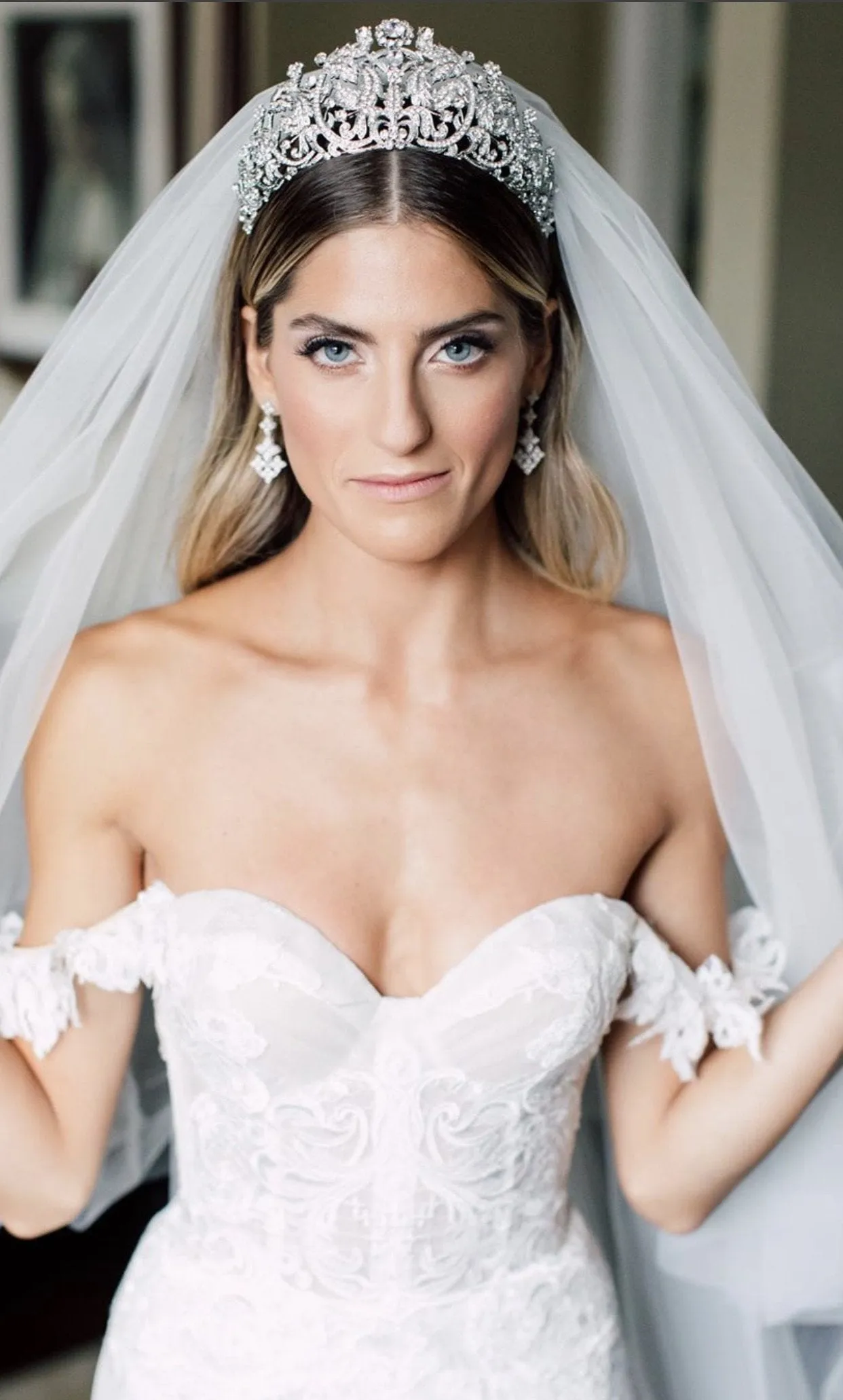 Bespoke Sapphire CALISTA Swarovski Crystal Bridal Tiara