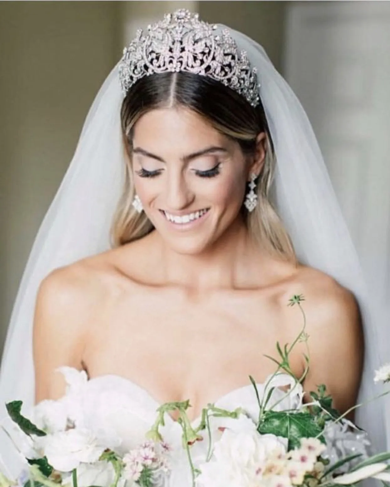 Bespoke Sapphire CALISTA Swarovski Crystal Bridal Tiara