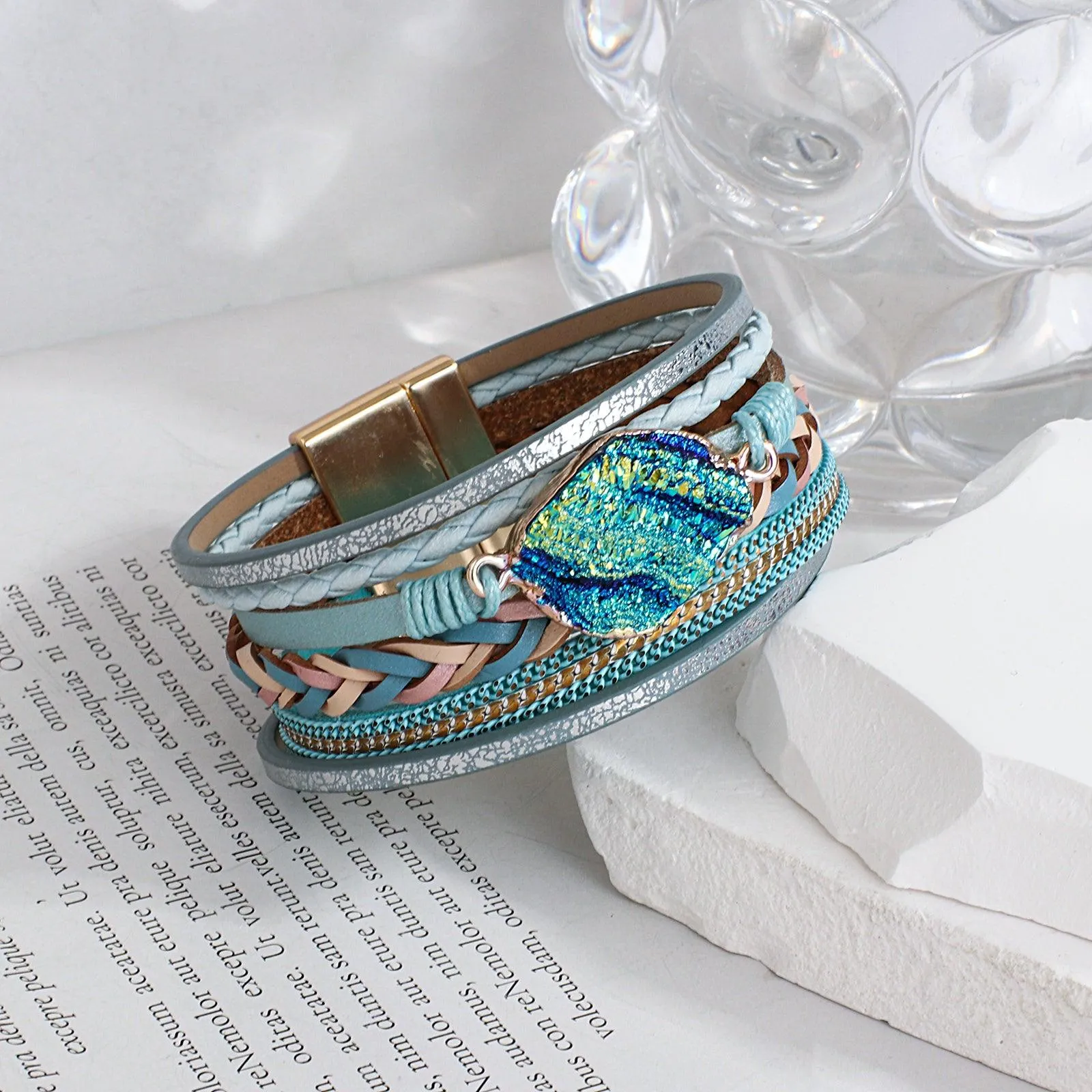 'Birralee' Charm Cuff Bracelet - blue