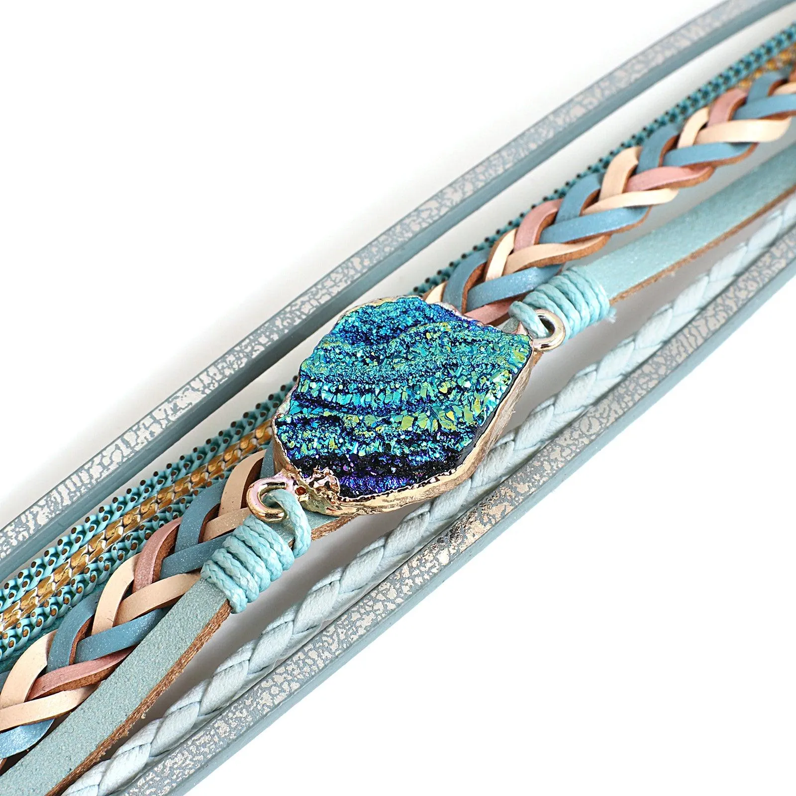 'Birralee' Charm Cuff Bracelet - blue