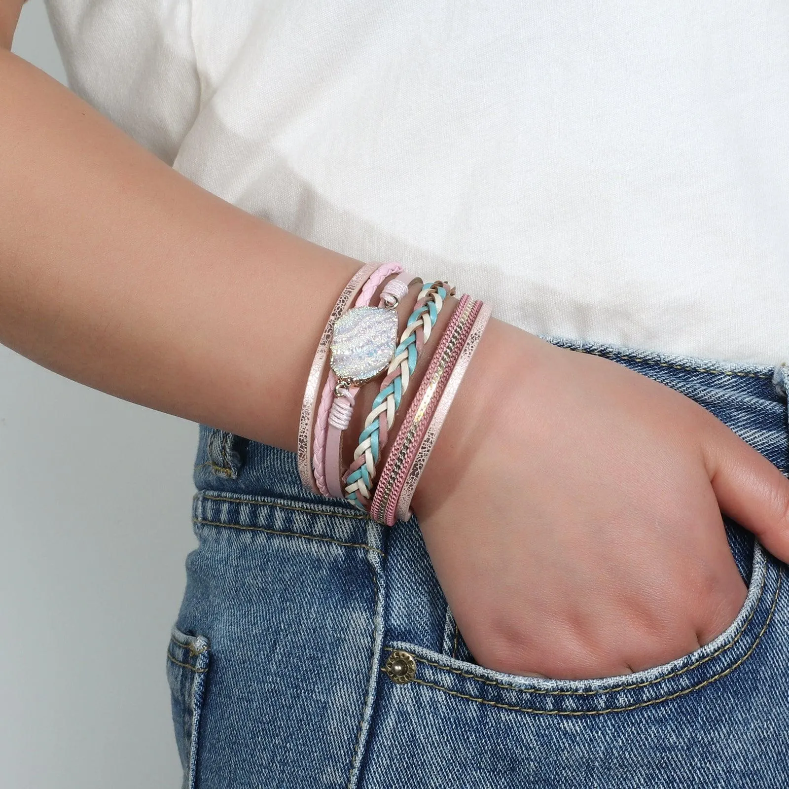 'Birralee' Charm Cuff Bracelet - blue