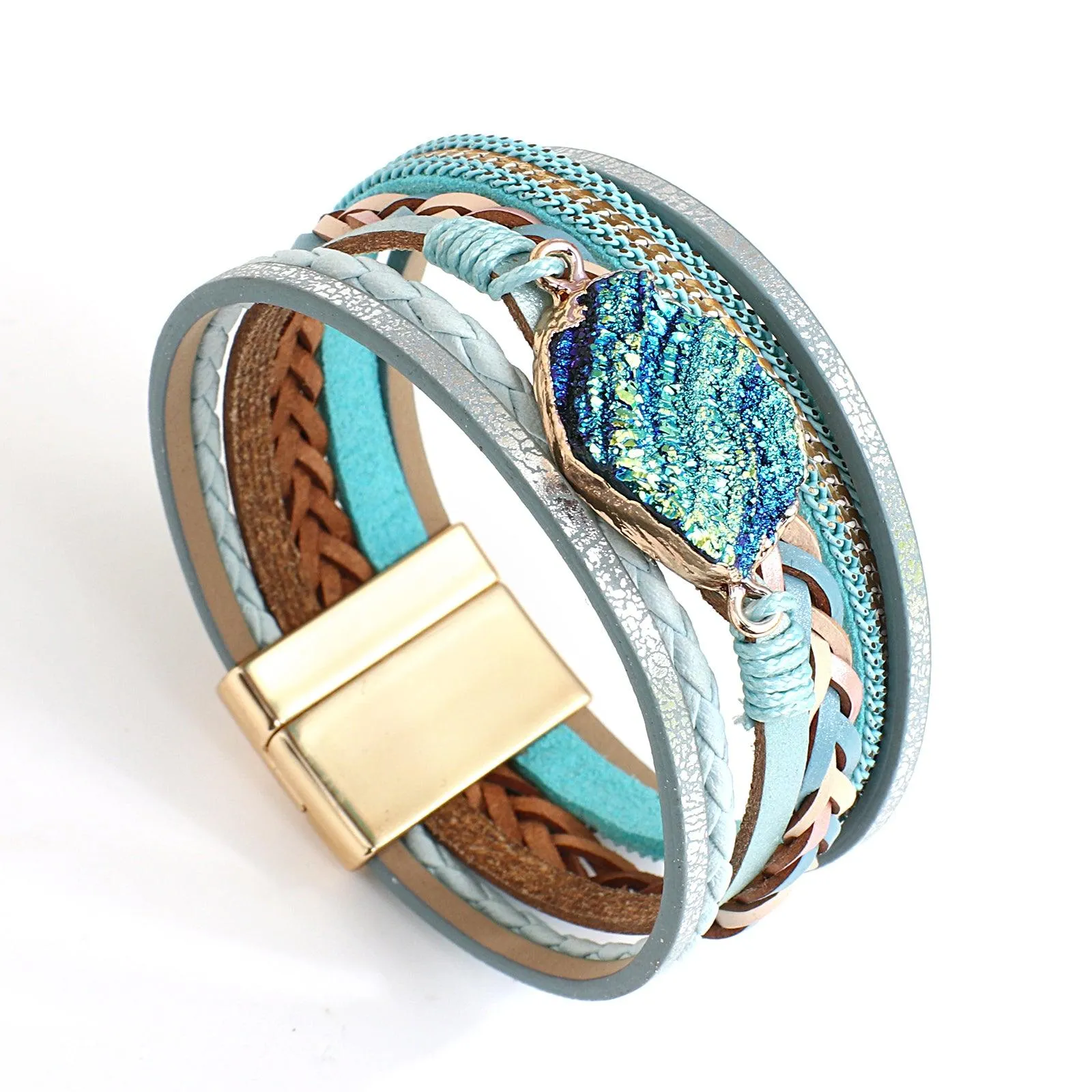 'Birralee' Charm Cuff Bracelet - blue