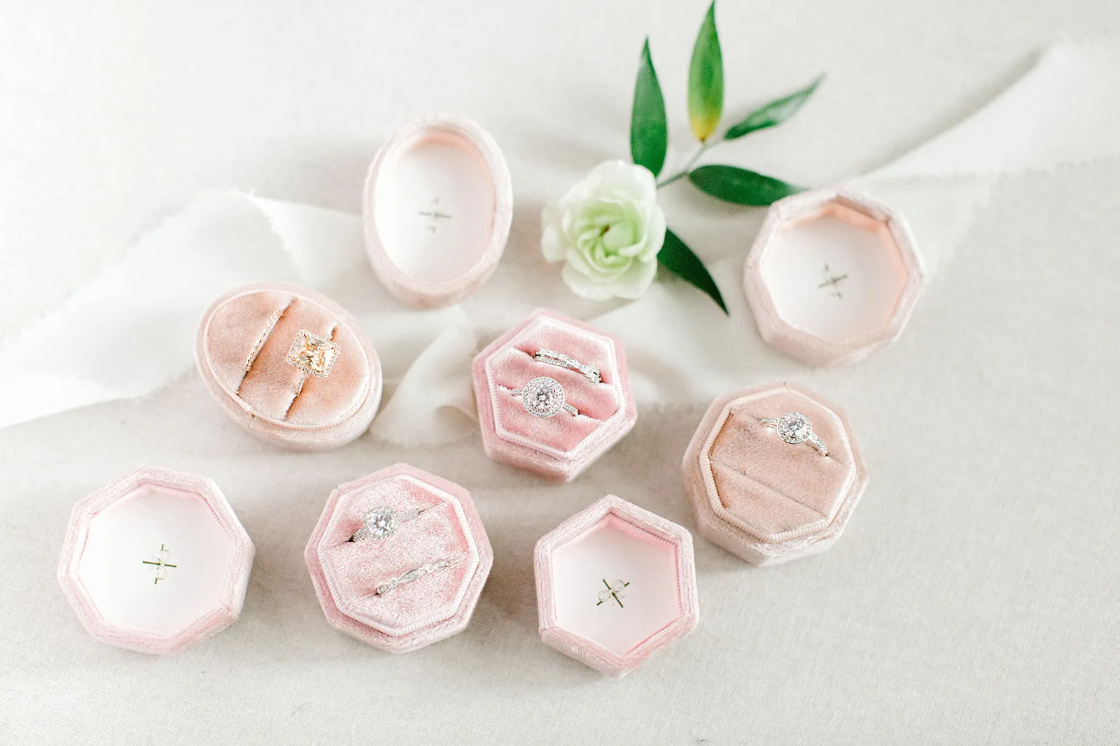 Blush Pink Hexagon Ring Box