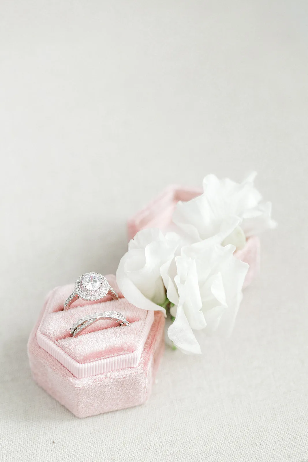 Blush Pink Hexagon Ring Box