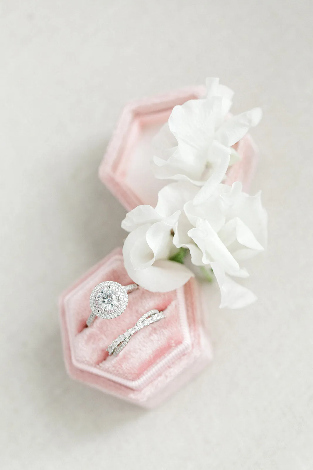 Blush Pink Hexagon Ring Box