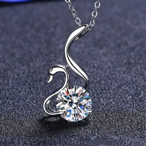Breathtaking Moissanite Swan Diamond Necklace