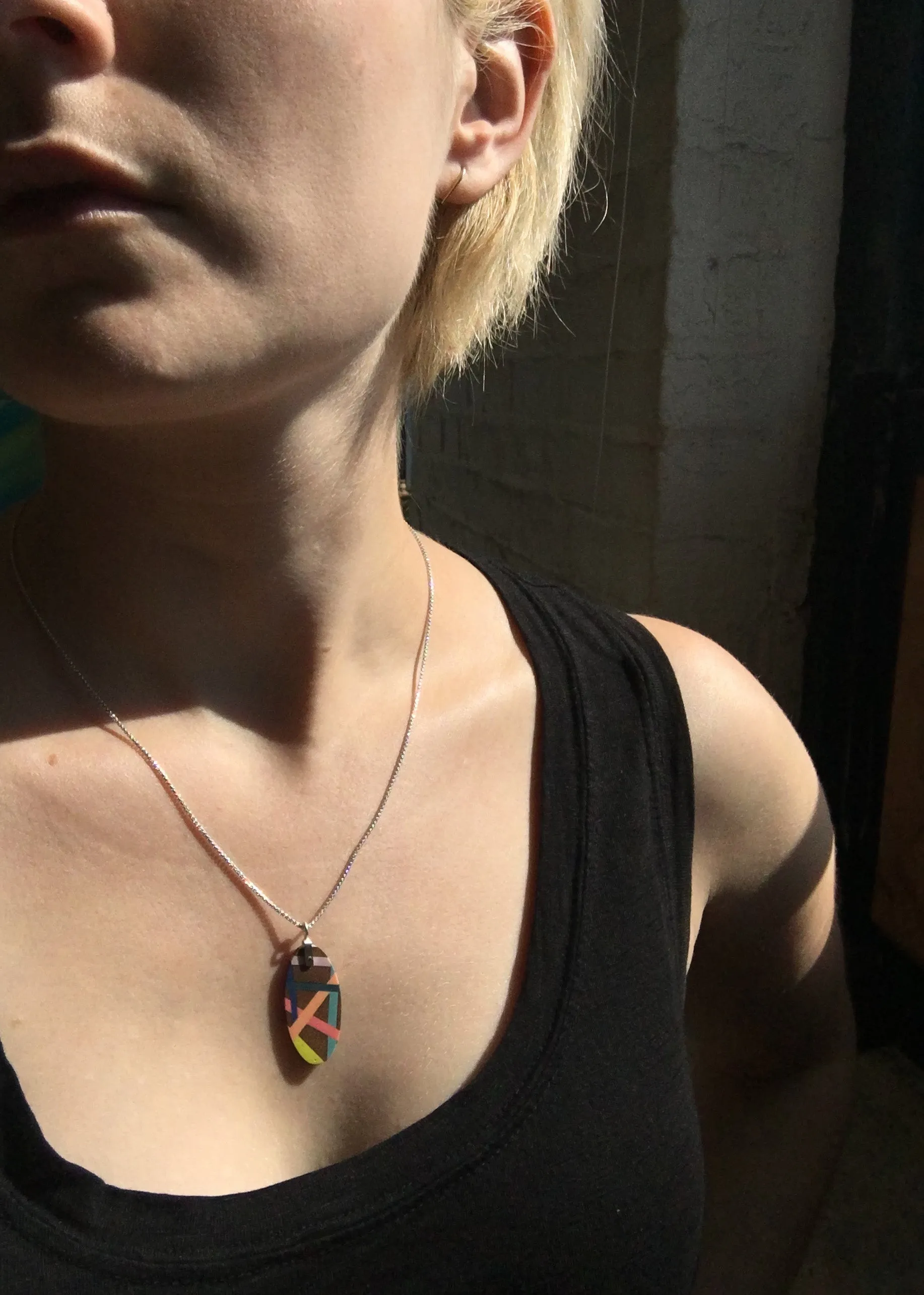 Bright Finish Tropical Wood Necklace