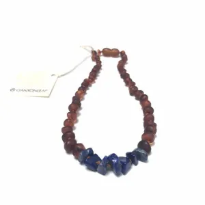 Canyon Leaf Baltic Amber   Lapis Necklace (Youth's Sizes)