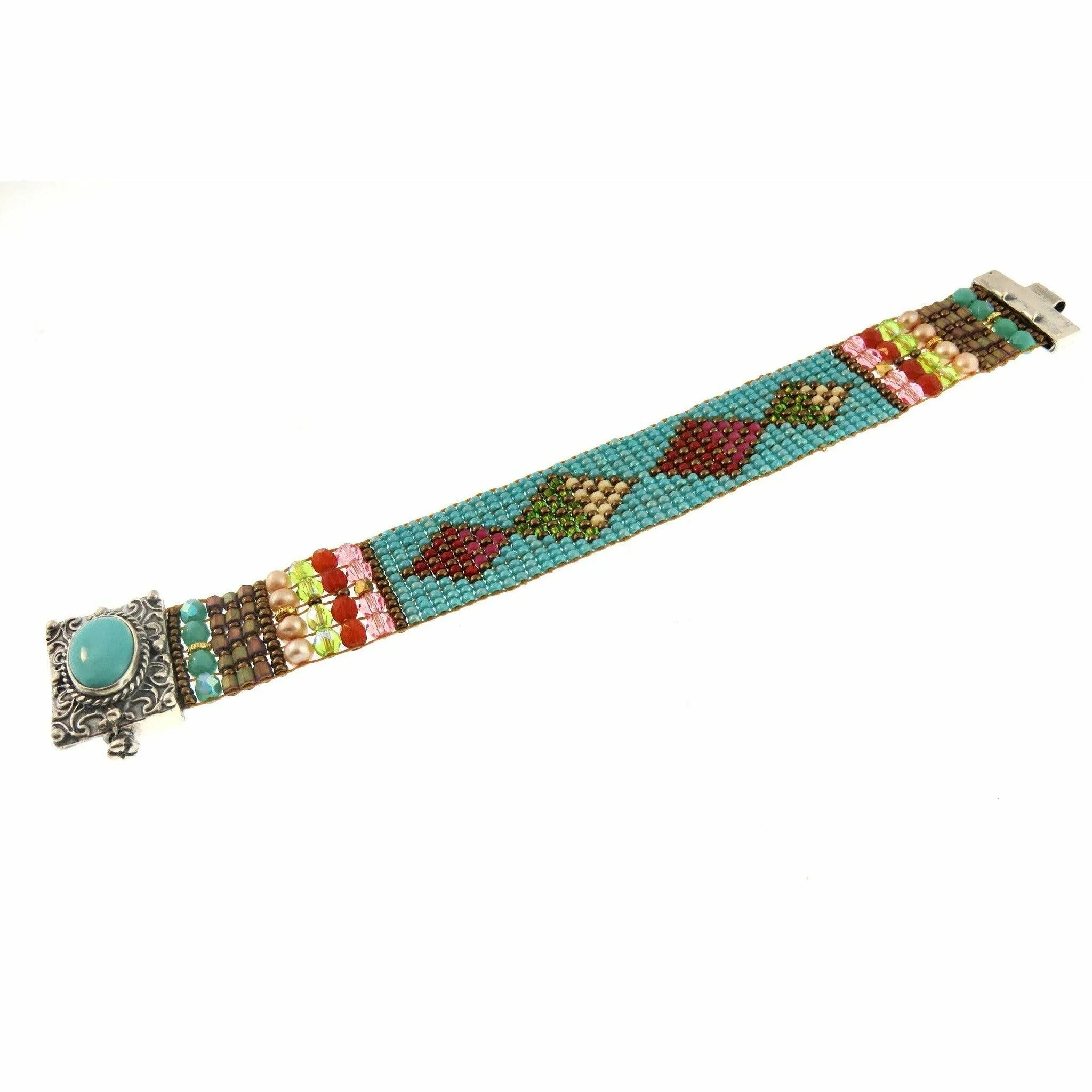 Chili Rose Spring Green Lace Cowboy Bracelet - Handmade Fashion Accessory