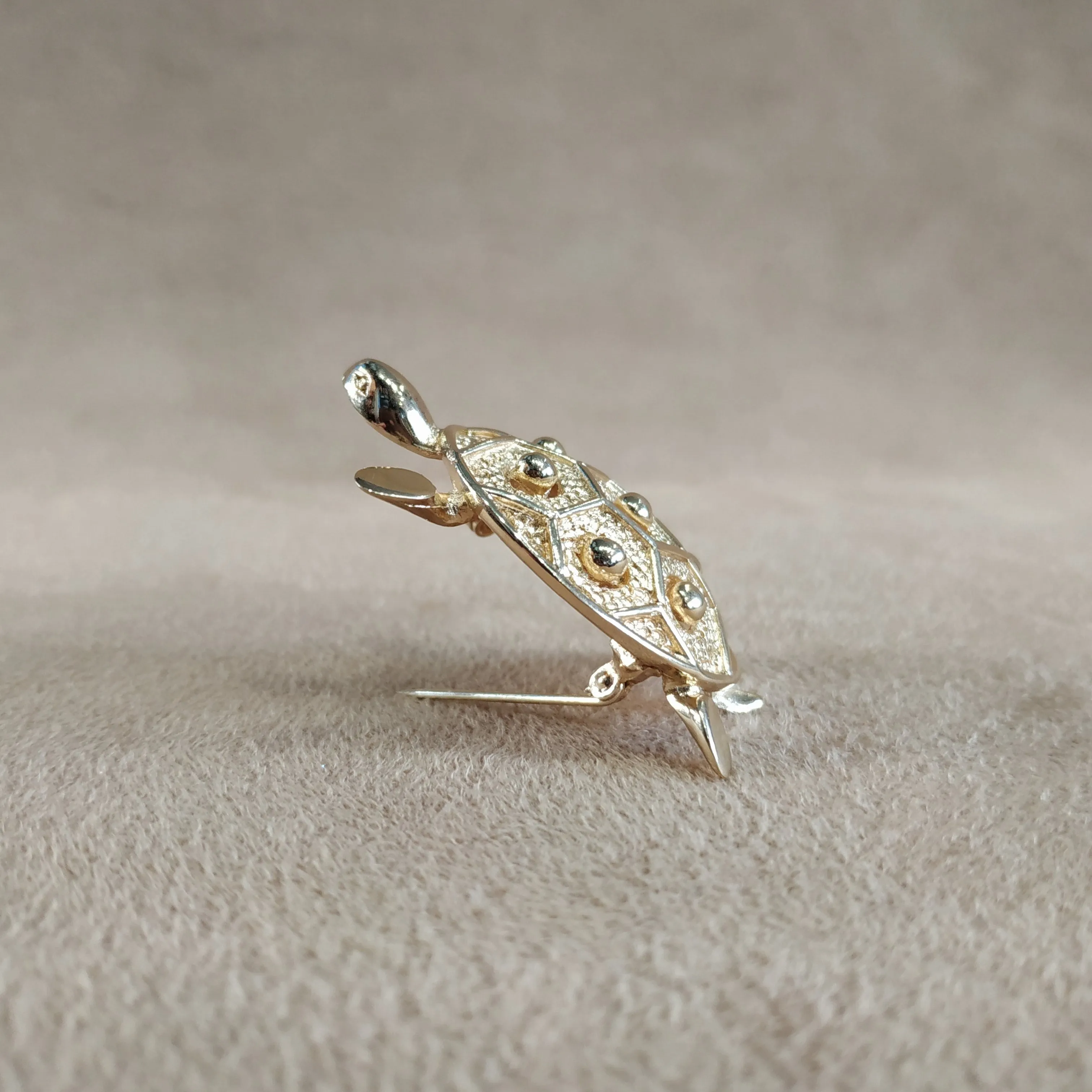 Christian Dior Gold Turtle Brooch Vintage Large Statement