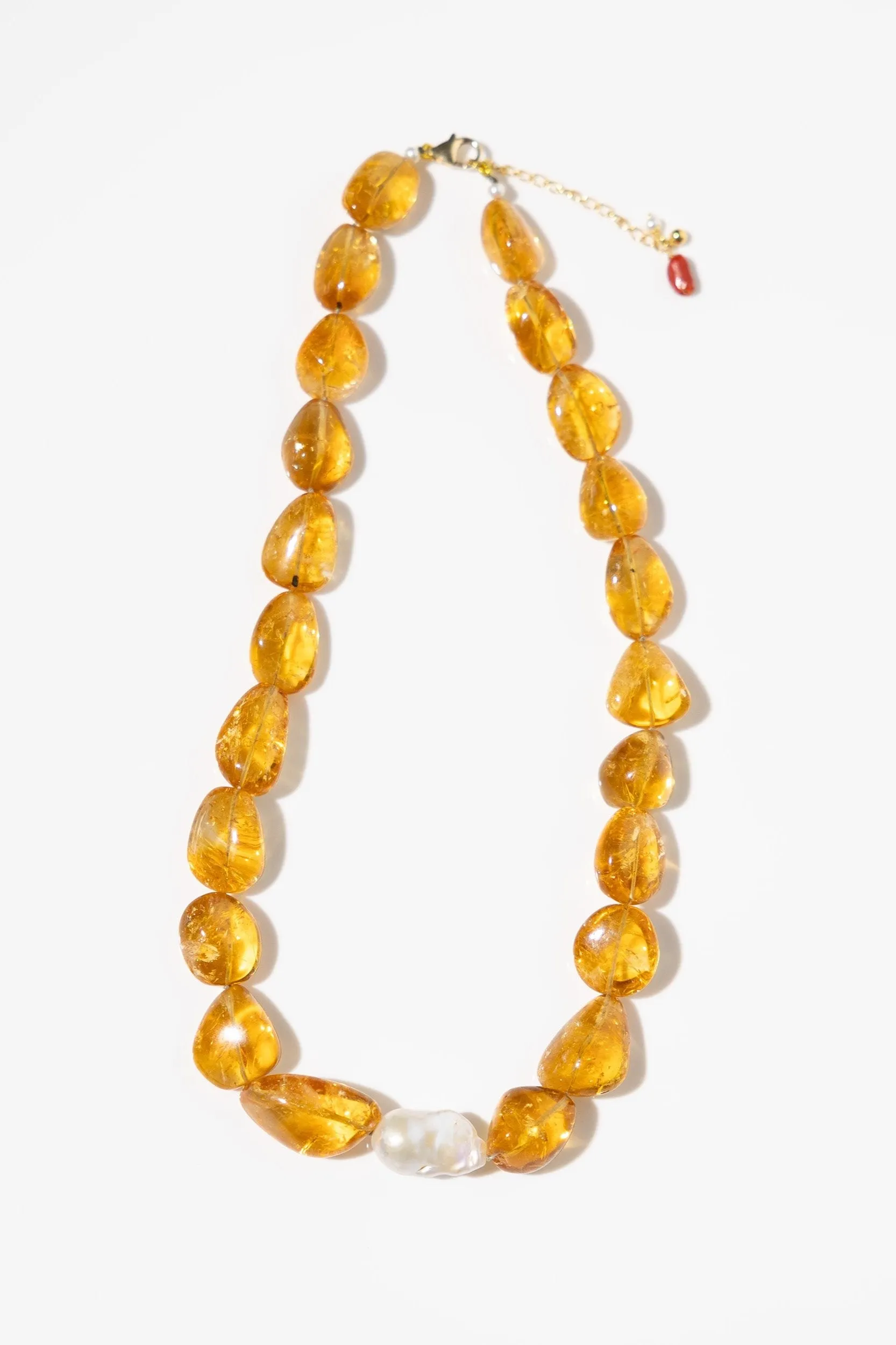 Citrine   Baroque Pearl Necklace