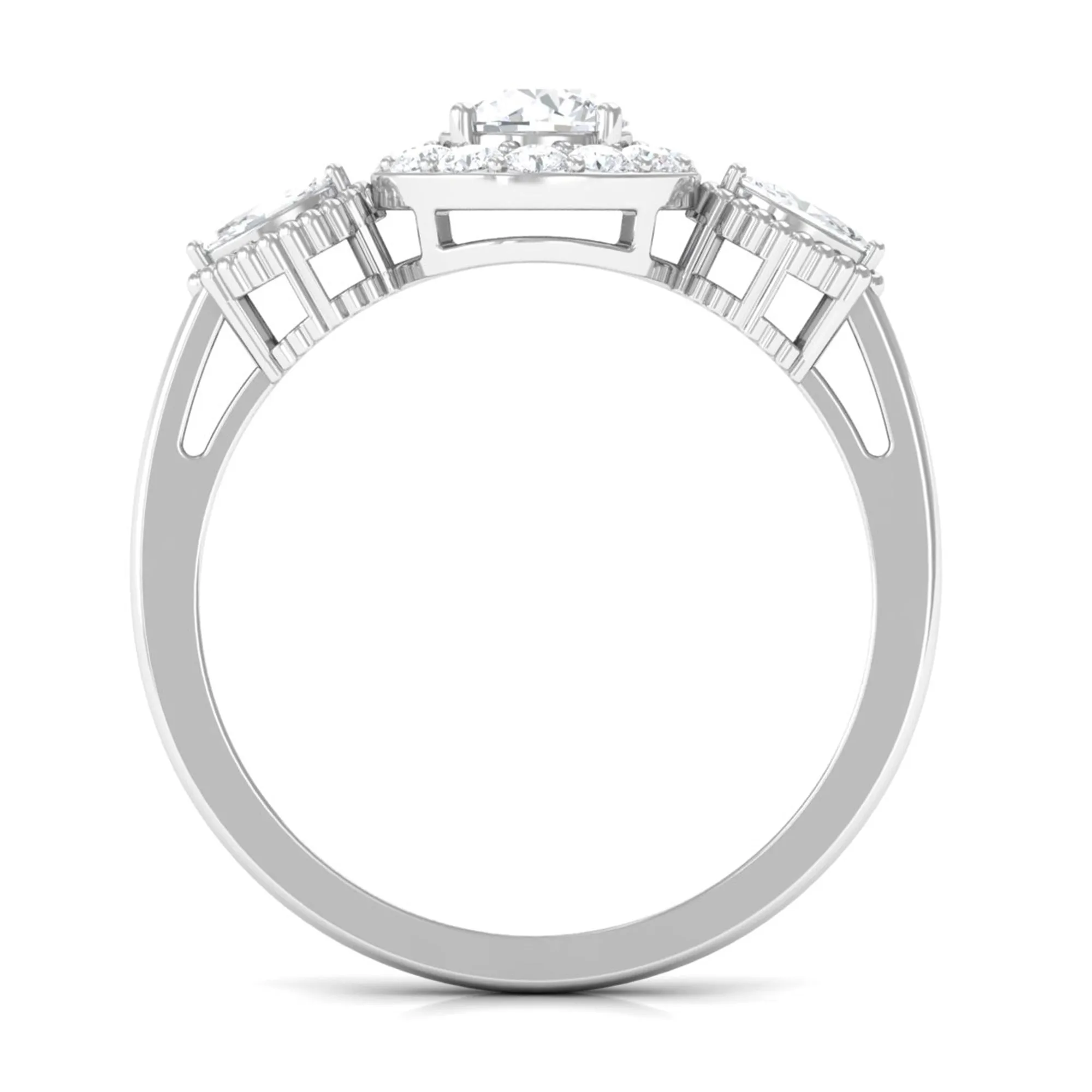 Classic Round Zircon Engagement Ring in Gold