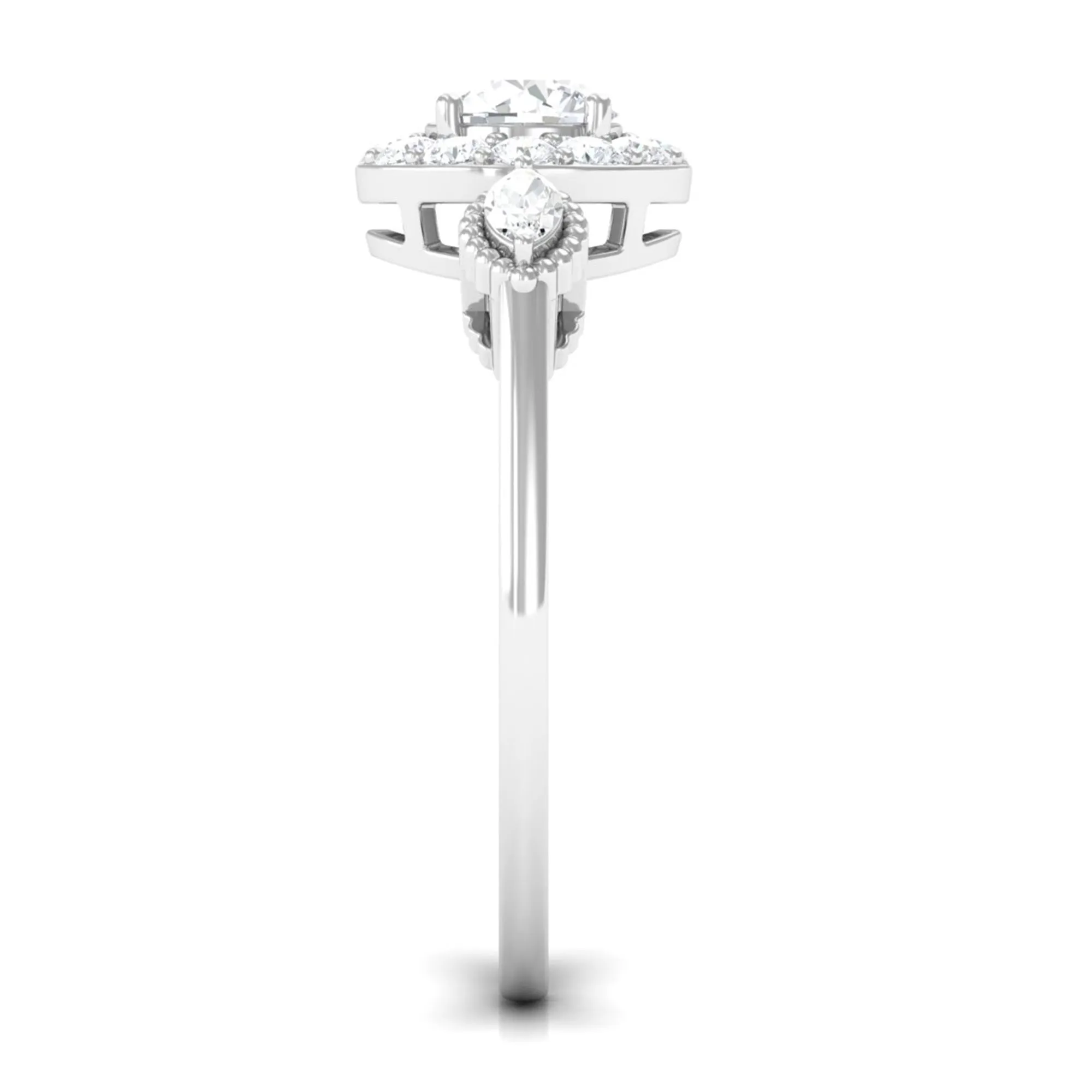 Classic Round Zircon Engagement Ring in Gold