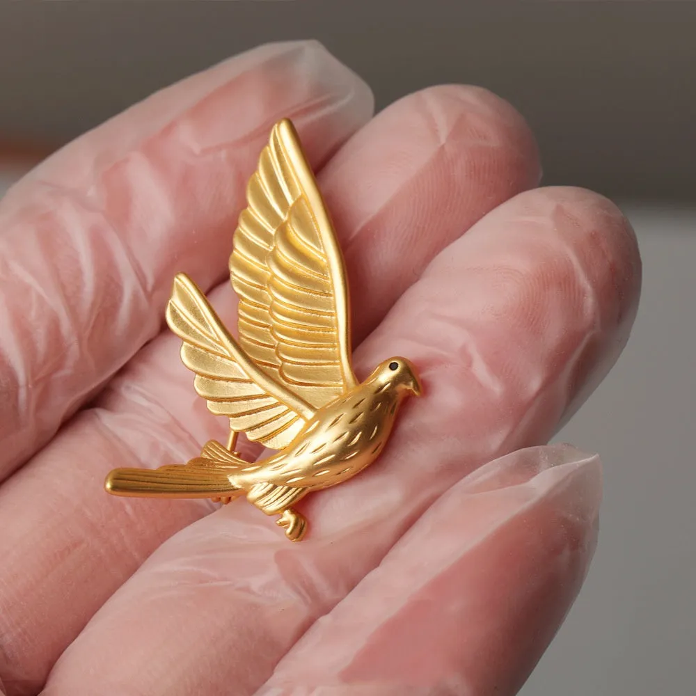 Copper Pigeon Brooch