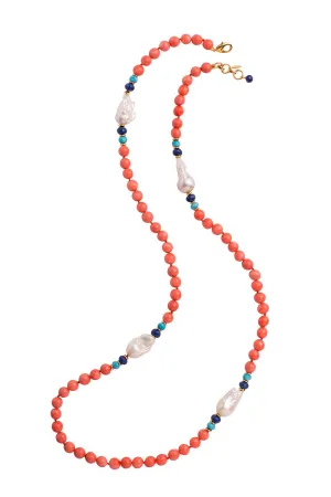 Coral Pearl Cindy Necklace