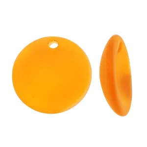 Cultured Sea Glass, Concave Coin Pendants / Bottle Bottoms 25mm, Amber (2 Pieces)