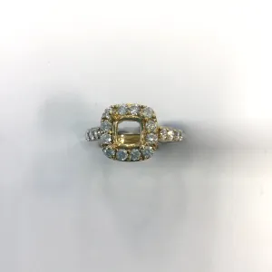 Cushion Halo Engagement Ring Setting