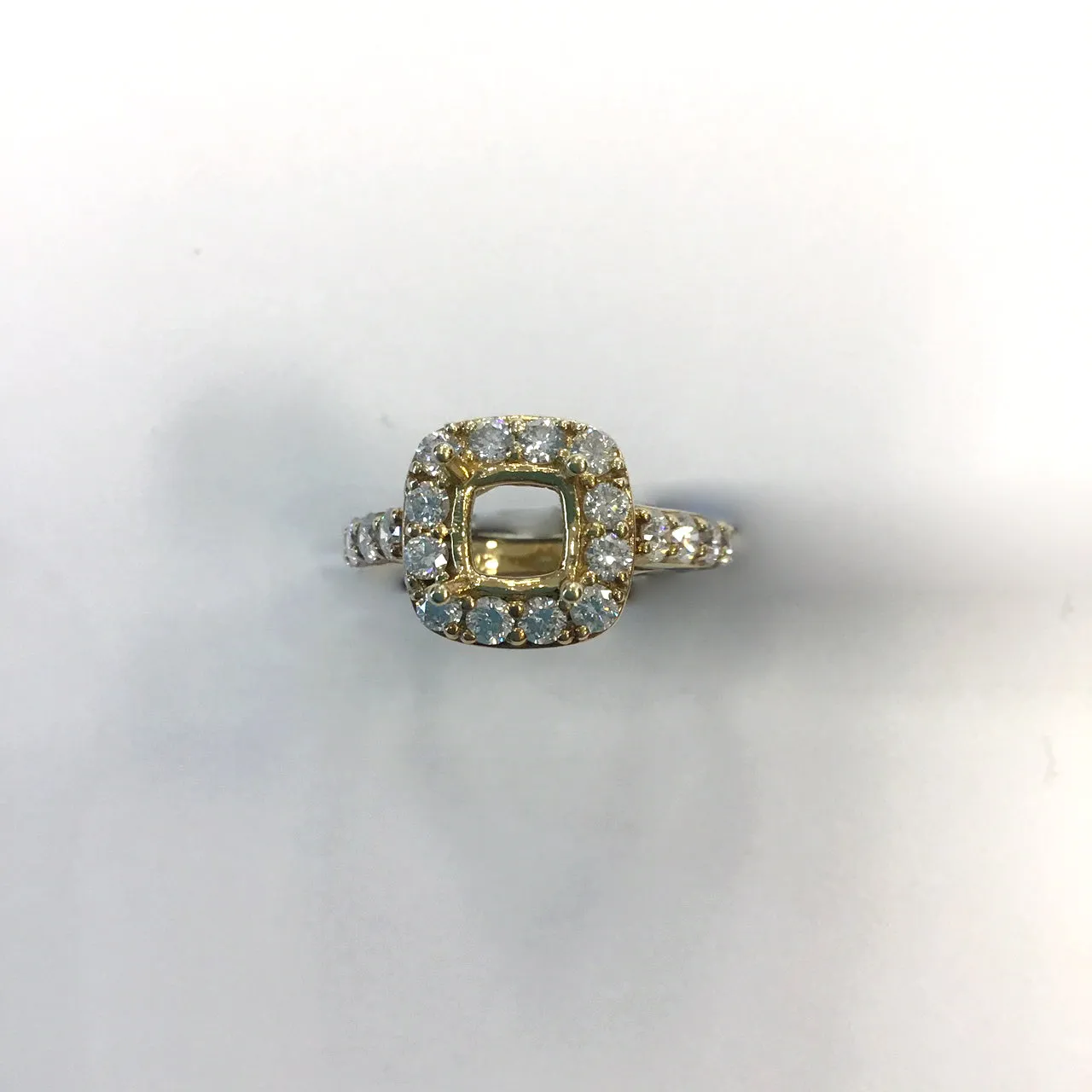 Cushion Halo Engagement Ring Setting