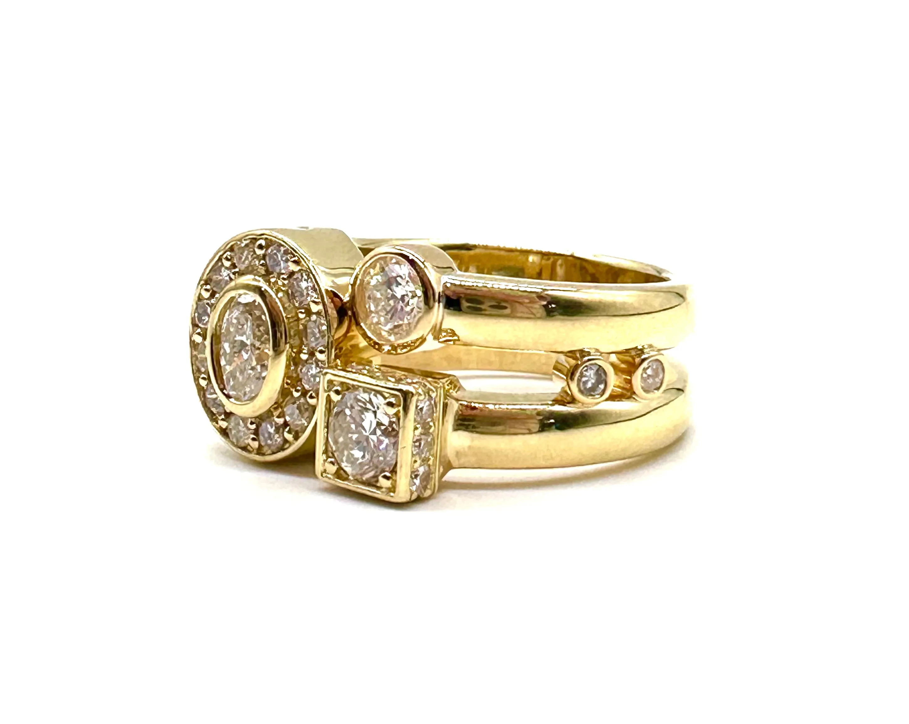 Custom abstract diamond ring