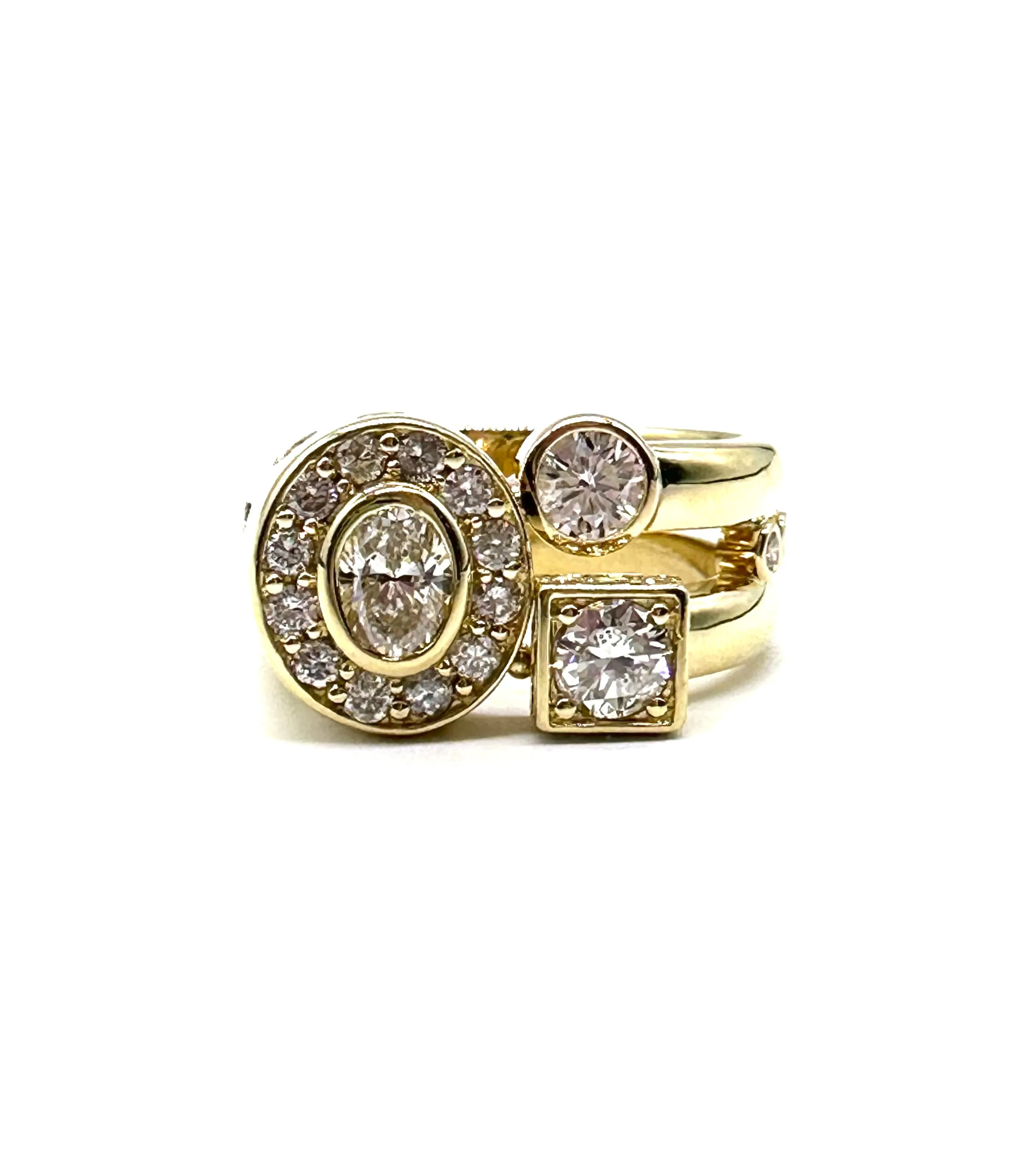 Custom abstract diamond ring